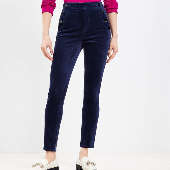 NWT LOFT Mariner Skinny Pant in Velvet Deep Space Blue 28/6 - Picture 1 of 10